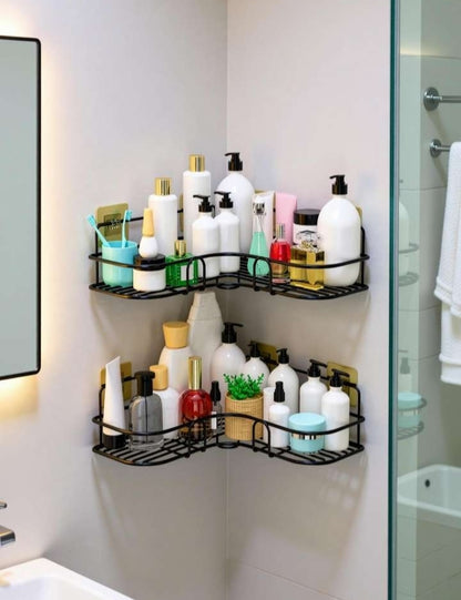 2-Pack Wall Mounted Bathroom Corner Shelves – Space-Saving Storage Organizer  Short & catchy
