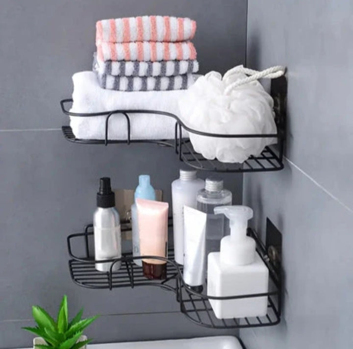 2-Pack Wall Mounted Bathroom Corner Shelves – Space-Saving Storage Organizer  Short & catchy
