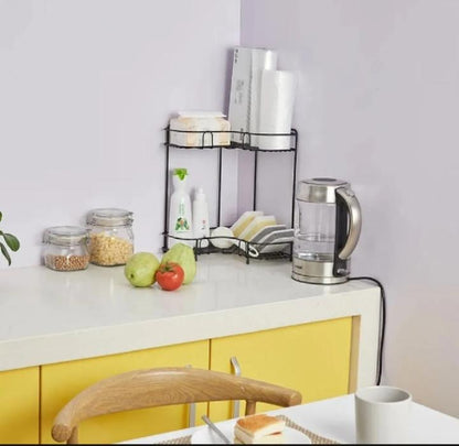 Adhesive Corner Storage Rack – Bathroom & Kitchen Organizer