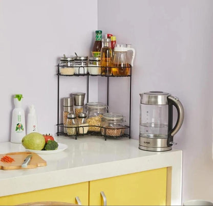 Adhesive Corner Storage Rack – Bathroom & Kitchen Organizer